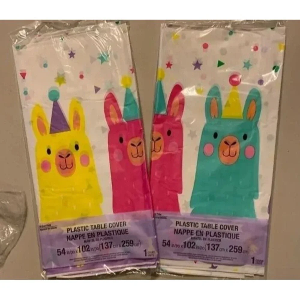 New 2pks Llama plastic Table Cover 54in x 102in